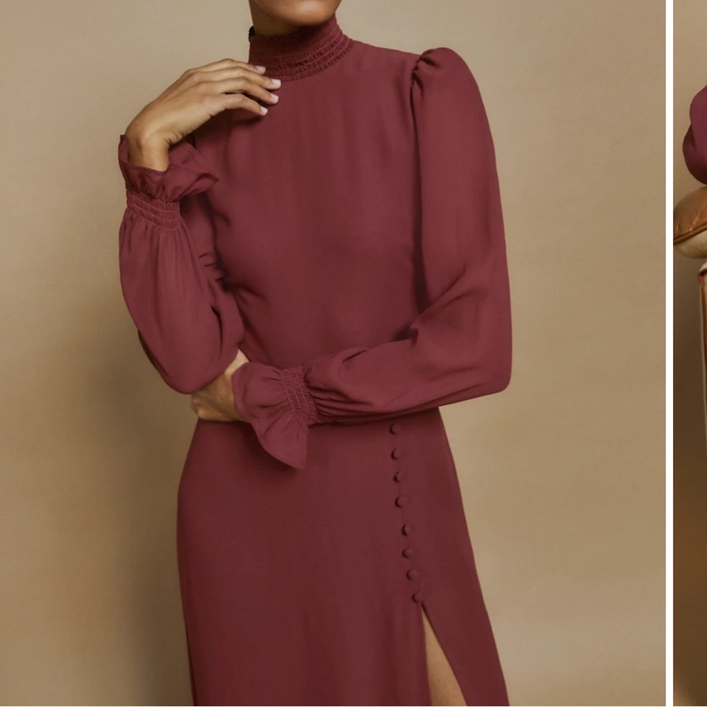 Reformation Stevi Dress in Plum size 2 - Picture 6 of 9